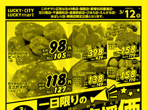 お得なお買得情報　オモテのチラシ画像