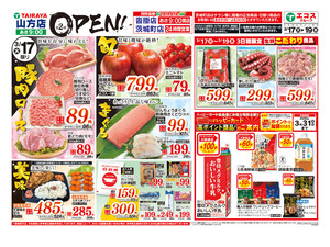 3月17日号山方店オープン2弾：表のチラシ画像