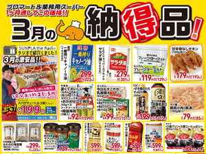 ３月納得品のチラシ画像
