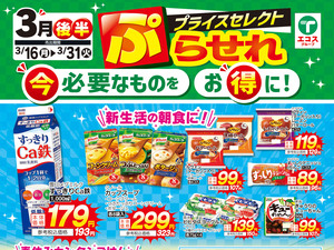 3月後半ぷらせれ（4店舗版）のチラシ画像