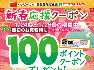 1/24（土）～1/26（月）新春100Pクーポンのチラシ画像