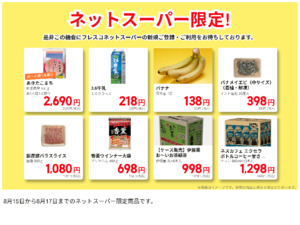 ネットスーパーだけの特別価格品！のチラシ画像