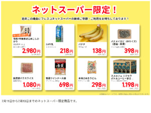 ネットスーパーだけの特別価格品！のチラシ画像