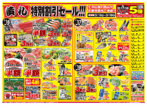 黄札特別割引セール&エキサイティングバーゲンのチラシ画像