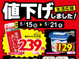 食品、値下げしました！のチラシ画像