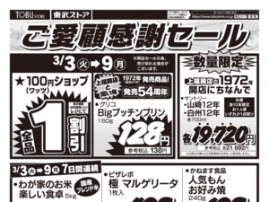 閉店売りつくしセール第1弾のチラシ画像