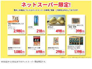 ネットスーパーだけの特別価格品！のチラシ画像