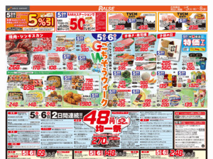 5/5-8 GWごちそうウイーク/４８円均一祭/青果の日/CGC特集のチラシ画像