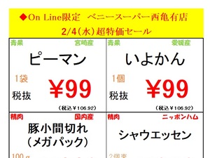 西亀有店限定オンラインチラシ！のチラシ画像