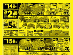 お得なお買得情報 オモテのチラシ画像