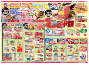 黄札特別割引セール＆春のダイナミックセールのチラシ画像