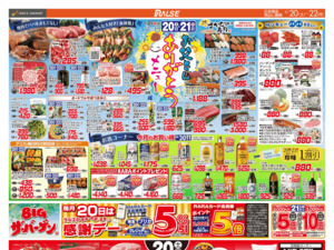 6/20-22 お父さんありがとうメニュー/BIGザ・バーゲン/RA・RA・RA感謝デーのチラシ画像