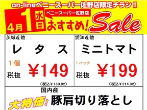 佐野店限定オンラインチラシ!のチラシ画像