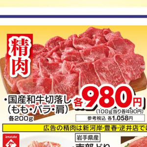 牛コマ・切落し